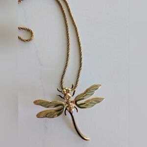 Authentic Grosse Germany Dragonfly Pendant Necklace